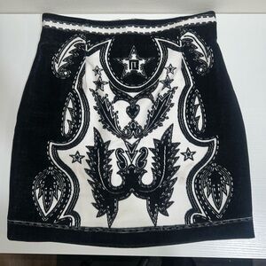 BALMAIN Western Detail Velvet Skirt